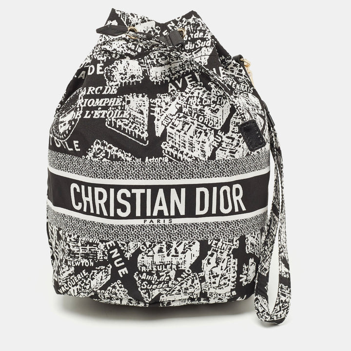 Top quality Dior Black/White Plan De Paris Nylon travel Pouch