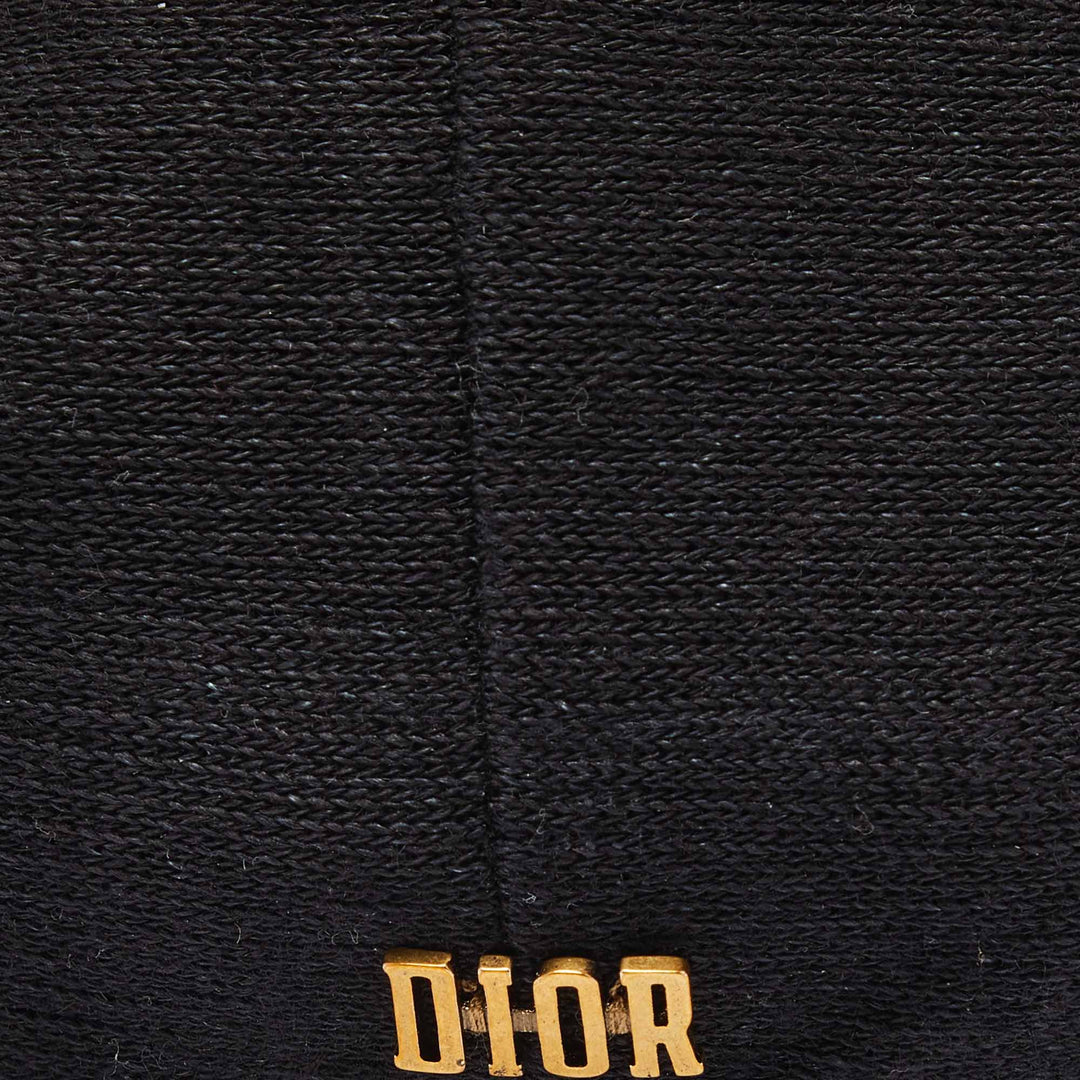 Top quality Dior Black Logo Detail Linen Beret Hat