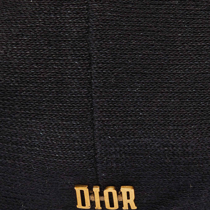 Top quality Dior Black Logo Detail Linen Beret Hat