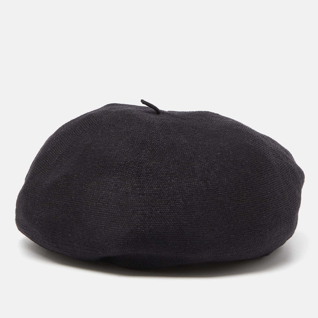 Top quality Dior Black Logo Detail Linen Beret Hat