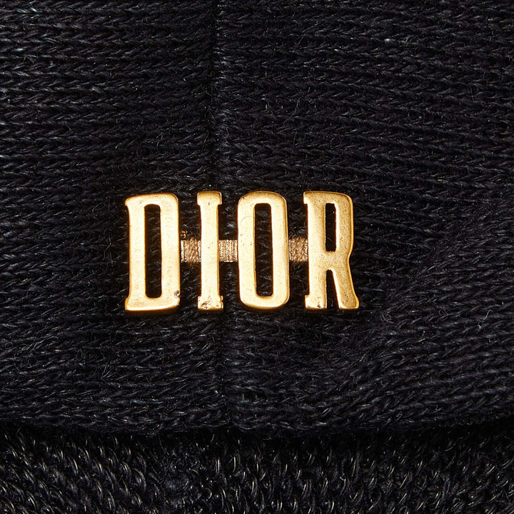 Top quality Dior Black Logo Detail Linen Beret Hat