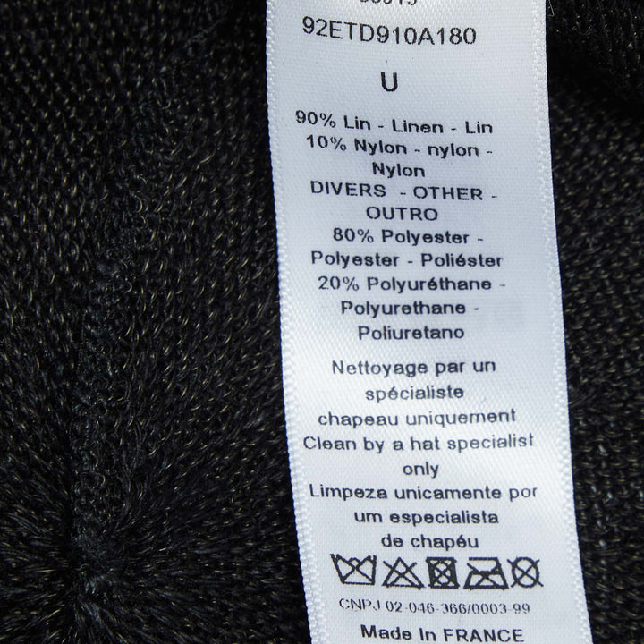 Top quality Dior Black Logo Detail Linen Beret Hat
