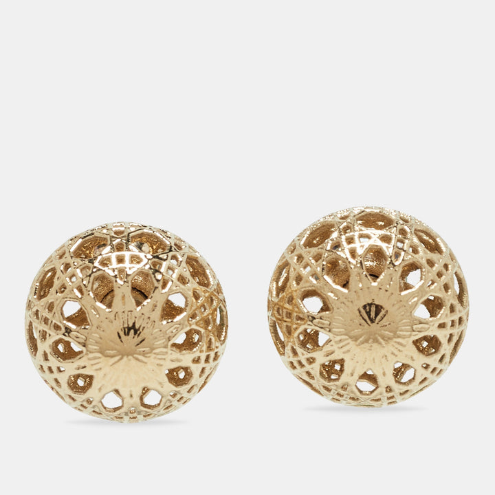 Top quality Dior Mise En  Tribales Cannage Gold Tone Stud Earrings