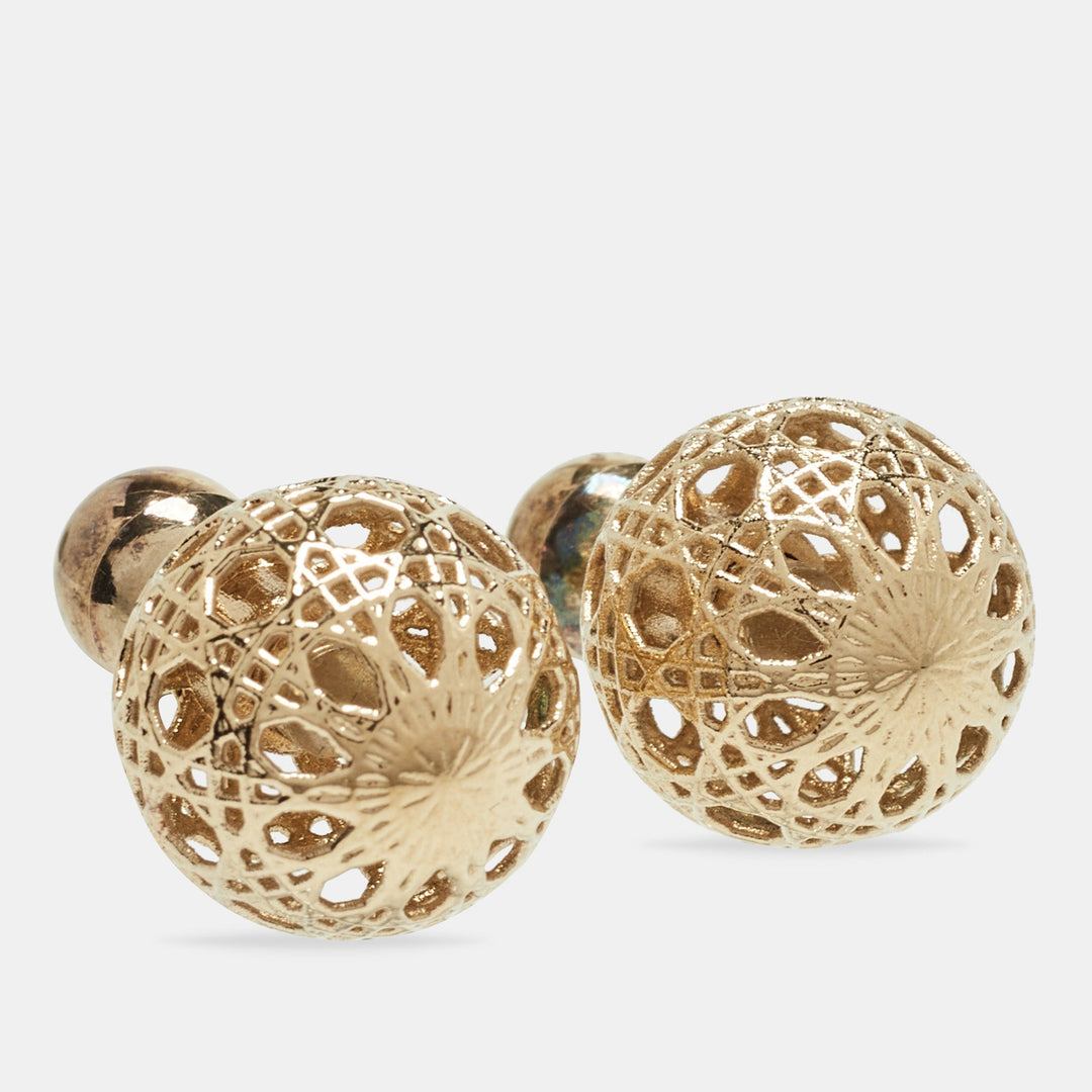 Top quality Dior Mise En  Tribales Cannage Gold Tone Stud Earrings