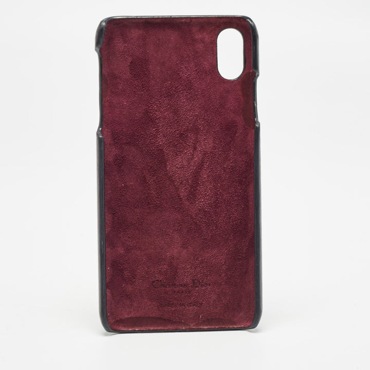 Top quality Dior Burgundy Oblique Canvas and Leather iPhone XS Max Case