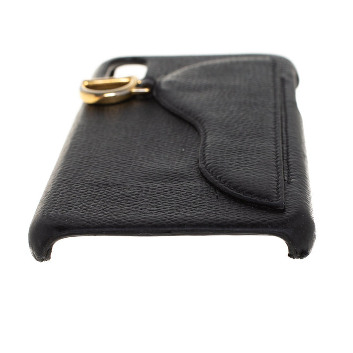 Top quality Dior Black Leather Saddle iPhone X Case