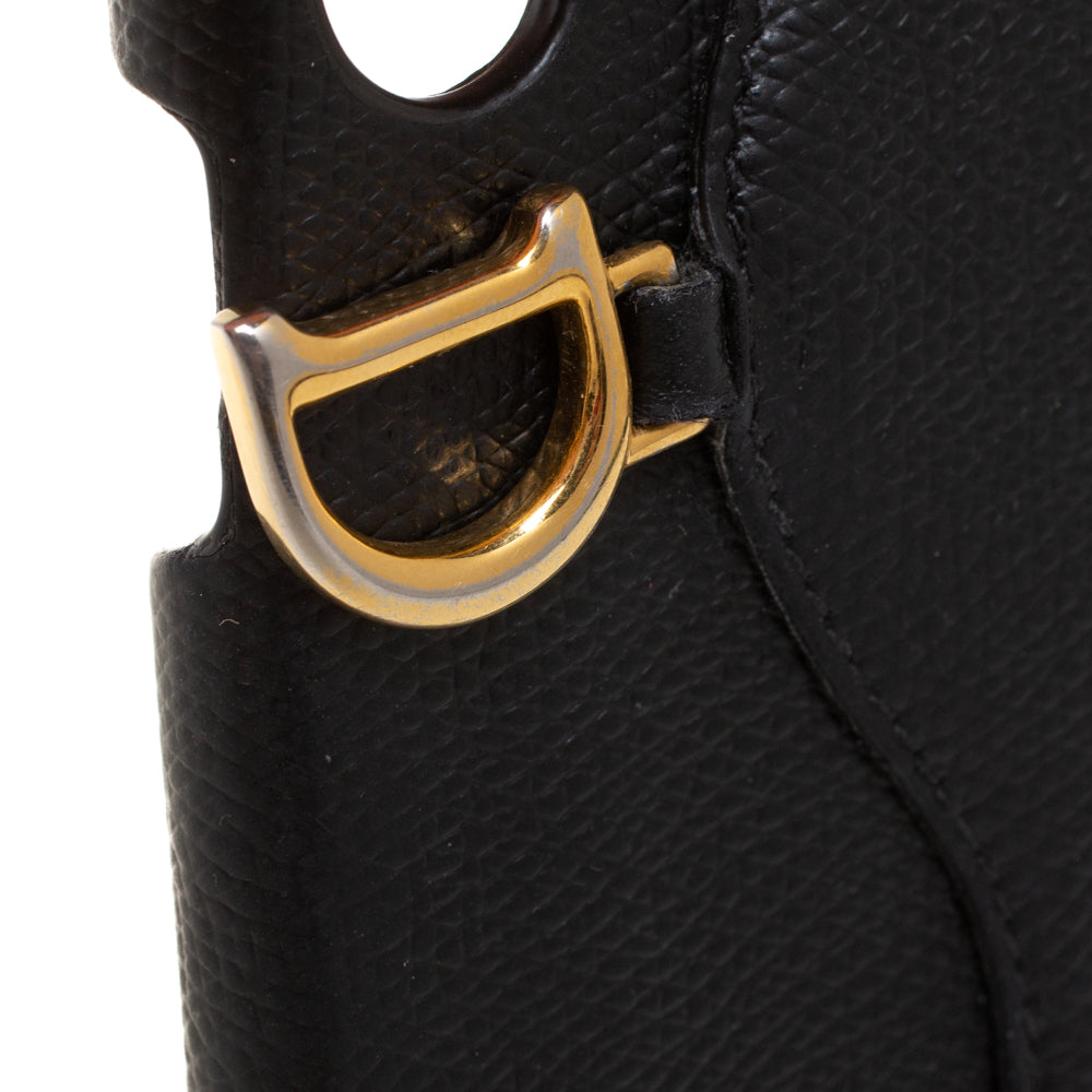 Top quality Dior Black Leather Saddle iPhone X Case