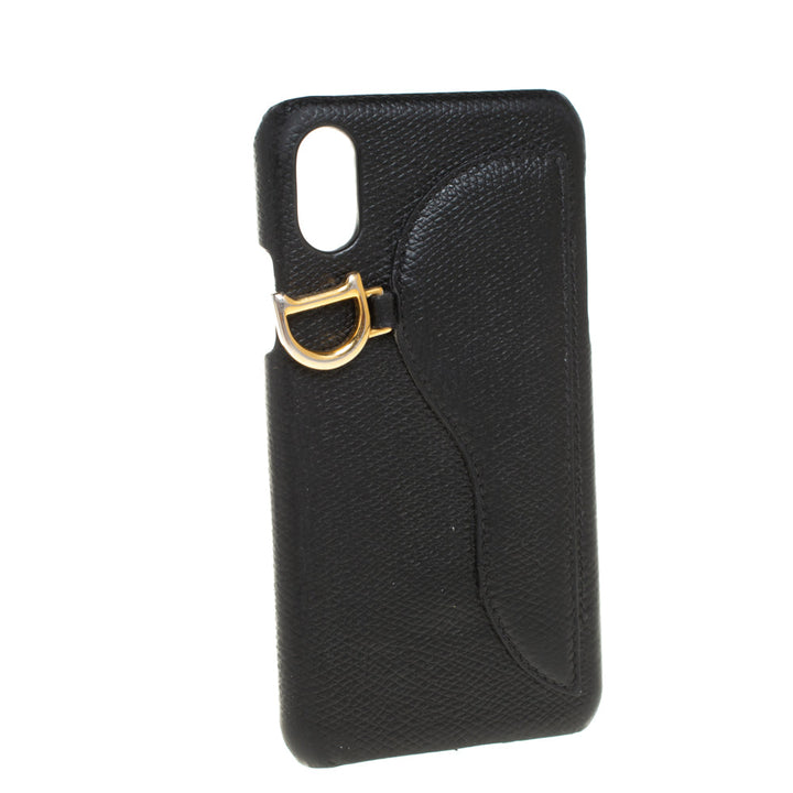 Top quality Dior Black Leather Saddle iPhone X Case