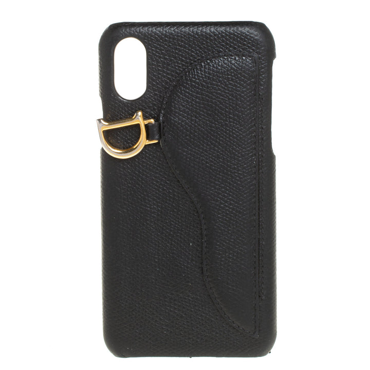 Top quality Dior Black Leather Saddle iPhone X Case