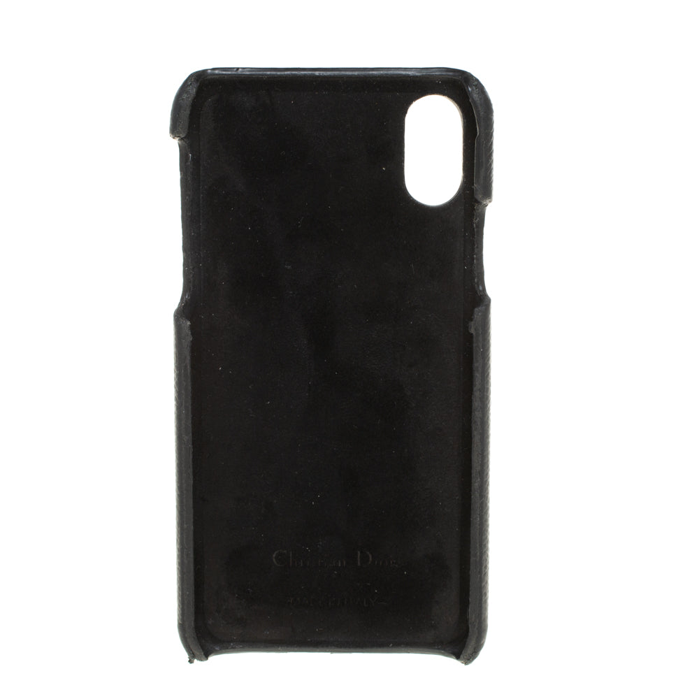 Top quality Dior Black Leather Saddle iPhone X Case
