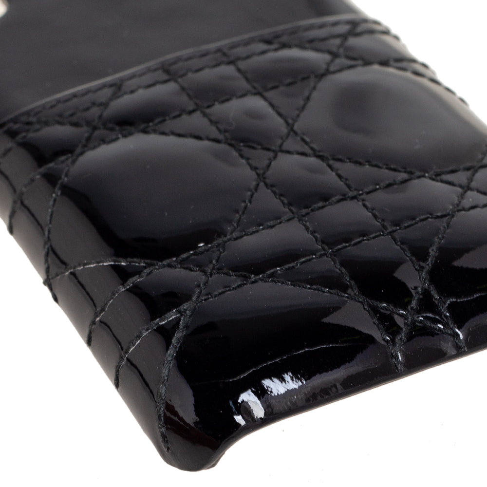 Dior Black Cannage Patent Leather Lady  iPhone X/XS Case