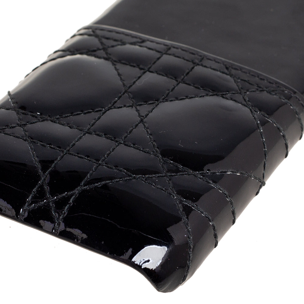 Dior Black Cannage Patent Leather Lady  iPhone X/XS Case