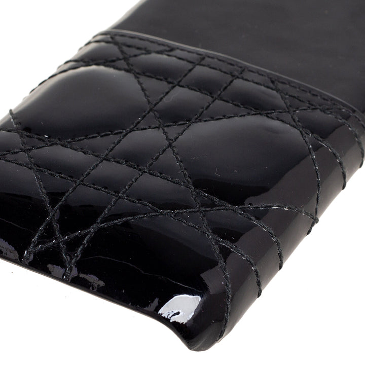 Dior Black Cannage Patent Leather Lady  iPhone X/XS Case