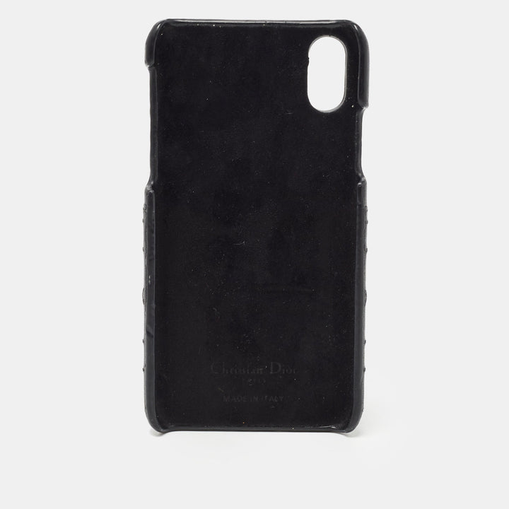 Top quality Dior Black Cannage Leather Lady  iPhone X Case