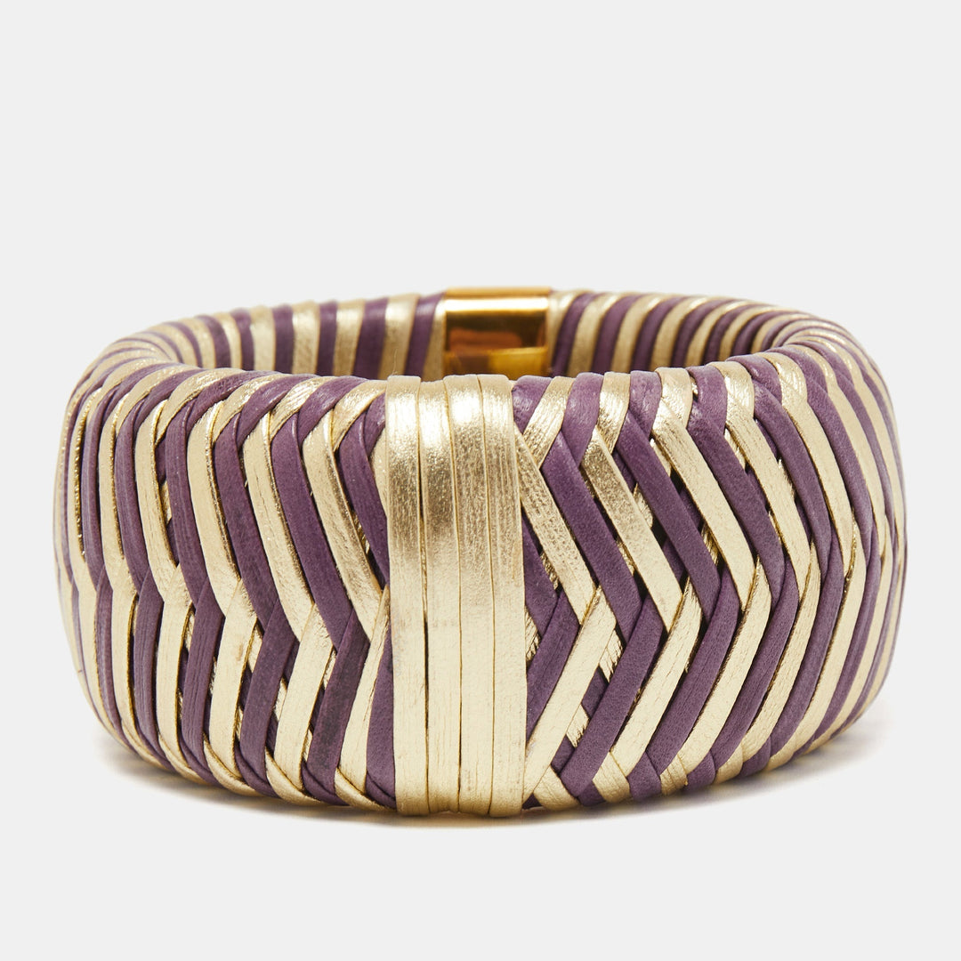Top quality Dior Bicolor Leather Gold Tone Bracelet