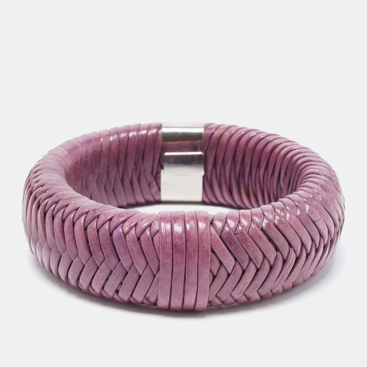 Top quality Dior Leather Silver Tone Wide Bracelet