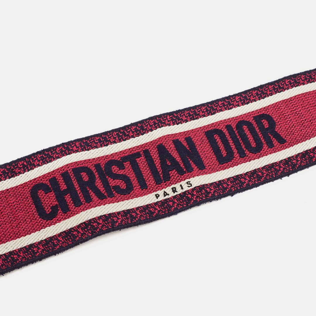 Top quality Dior Navy Blue/Pink Canvas and Leather Shoulder Bag Strap
