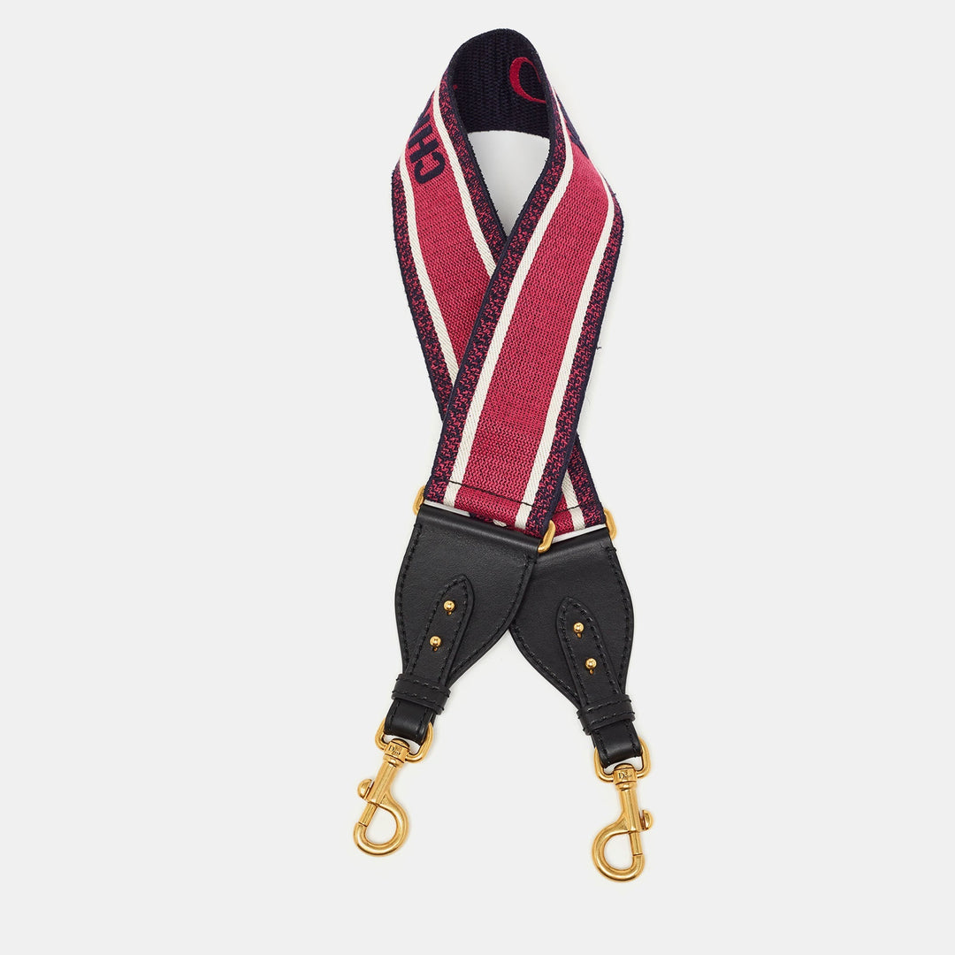 Top quality Dior Navy Blue/Pink Canvas and Leather Shoulder Bag Strap