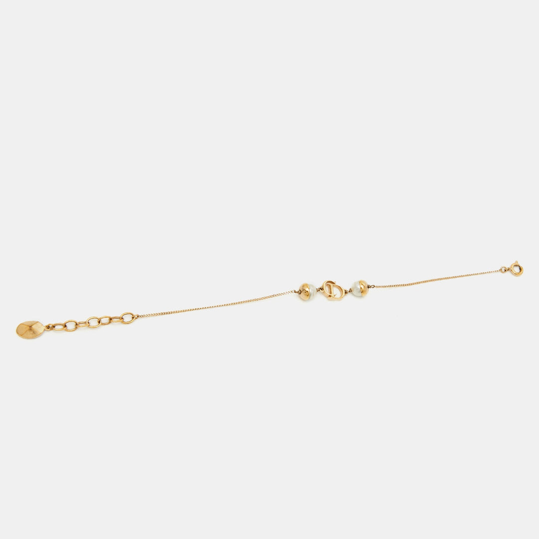 Top quality Dior Mise en  Faux Pearl Gold Tone Bracelet