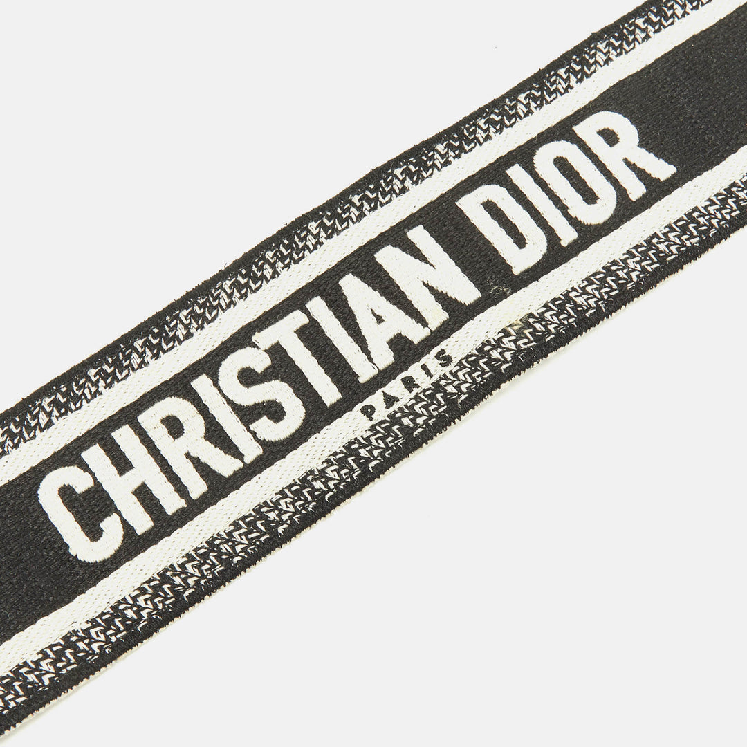 Top quality Dior Black Logo Embroidered Canvas Book Shoulder Bag Strap