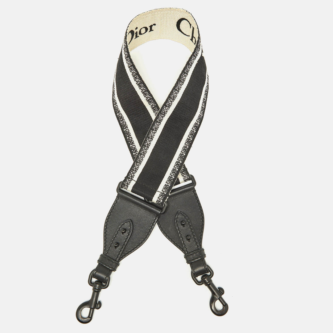 Top quality Dior Black Logo Embroidered Canvas Book Shoulder Bag Strap