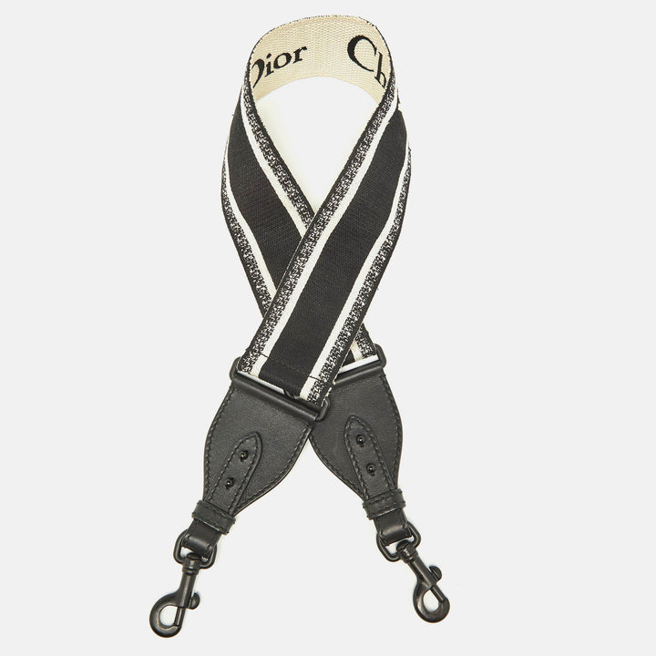 Top quality Dior Black Logo Embroidered Canvas Book Shoulder Bag Strap