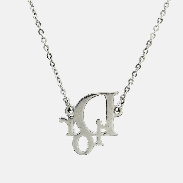 Top quality Dior Oblique Crystal Silver Tone Necklace