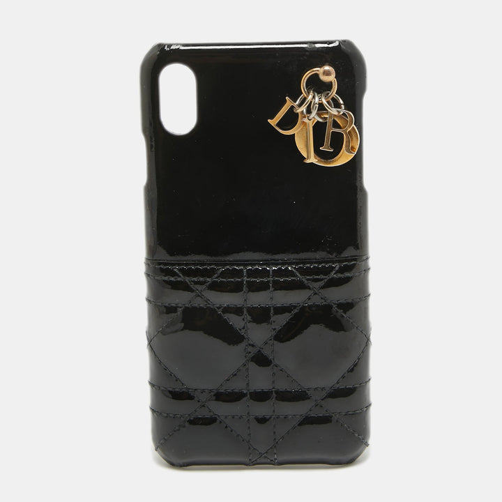 Dior Black Cannage Patent Leather iPhone XS Max Cover