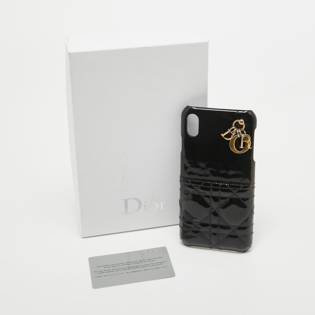 Dior Black Cannage Patent Leather iPhone XS Max Cover