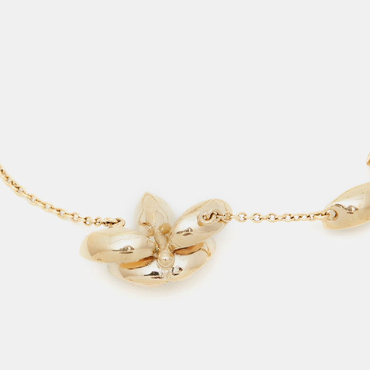 Top quality Dior Floral Crystals Gold Tone Bracelet