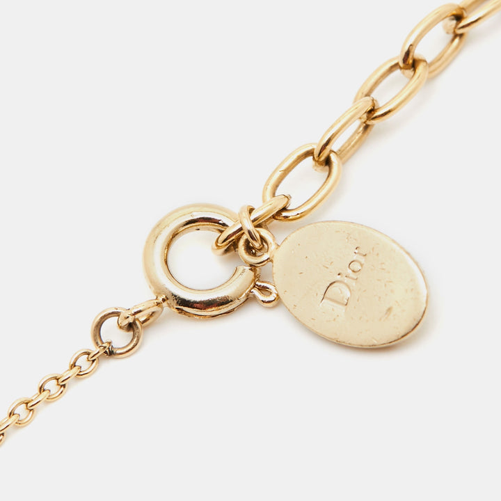 Top quality Dior Floral Crystals Gold Tone Bracelet