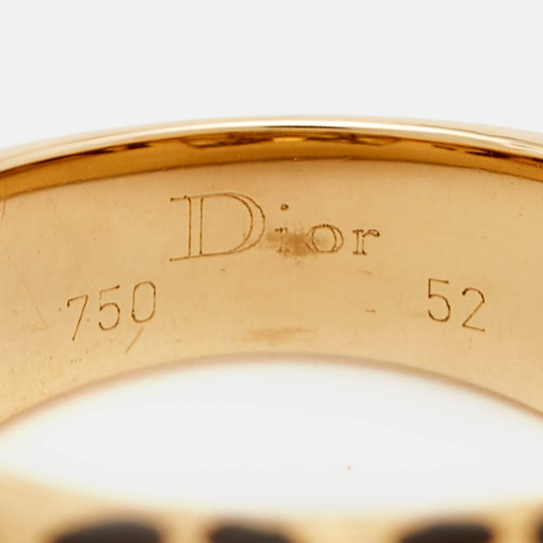 Top quality Dior Leopard Citrine Lacquer 18k Yellow Gold Ring Size 52