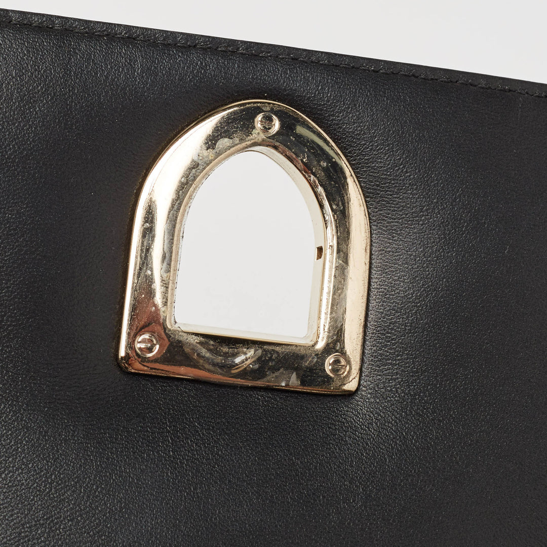 Top quality Dior Black Leather Medium ama Flap Shoulder Bag