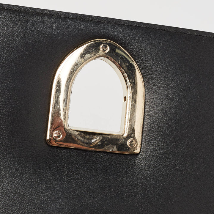 Top quality Dior Black Leather Medium ama Flap Shoulder Bag
