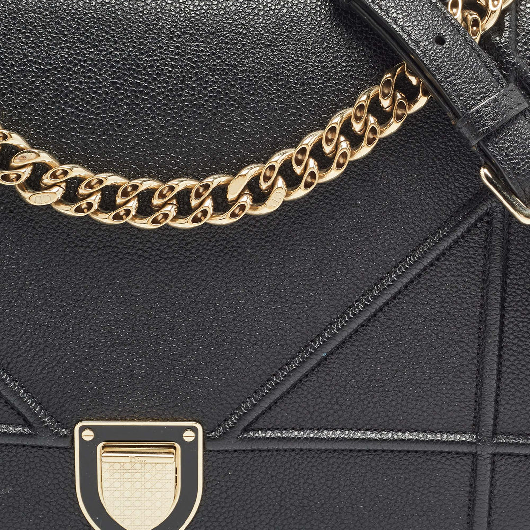 Top quality Dior Black Leather Large ama Flap Shoulder Bag