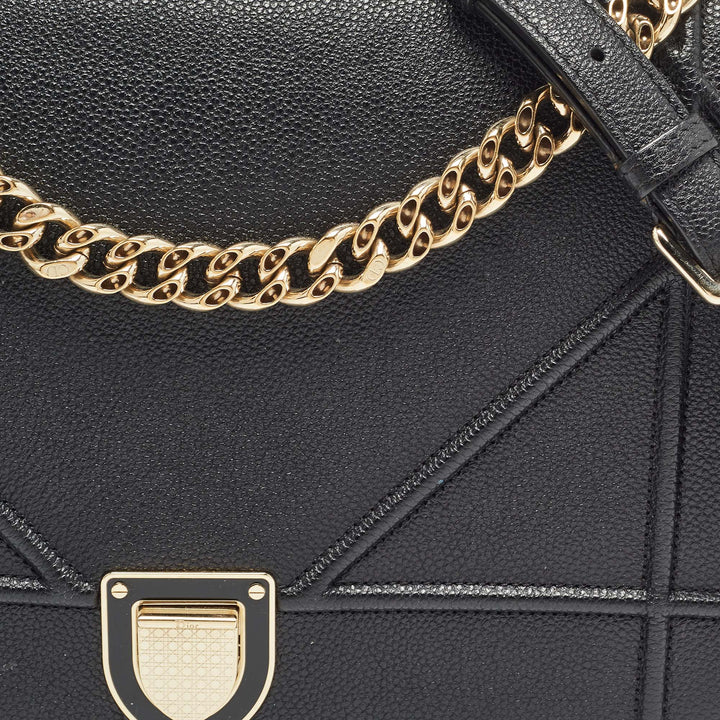 Top quality Dior Black Leather Large ama Flap Shoulder Bag