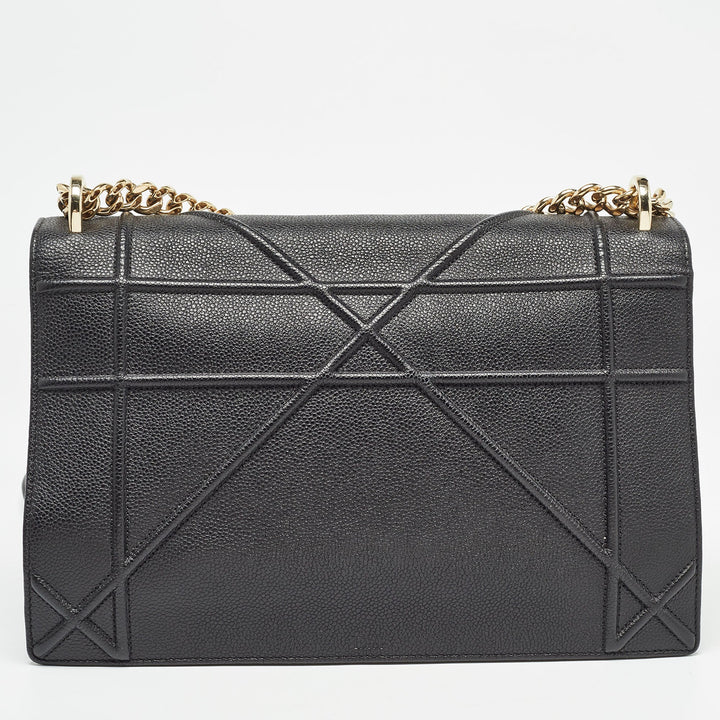 Top quality Dior Black Leather Large ama Flap Shoulder Bag