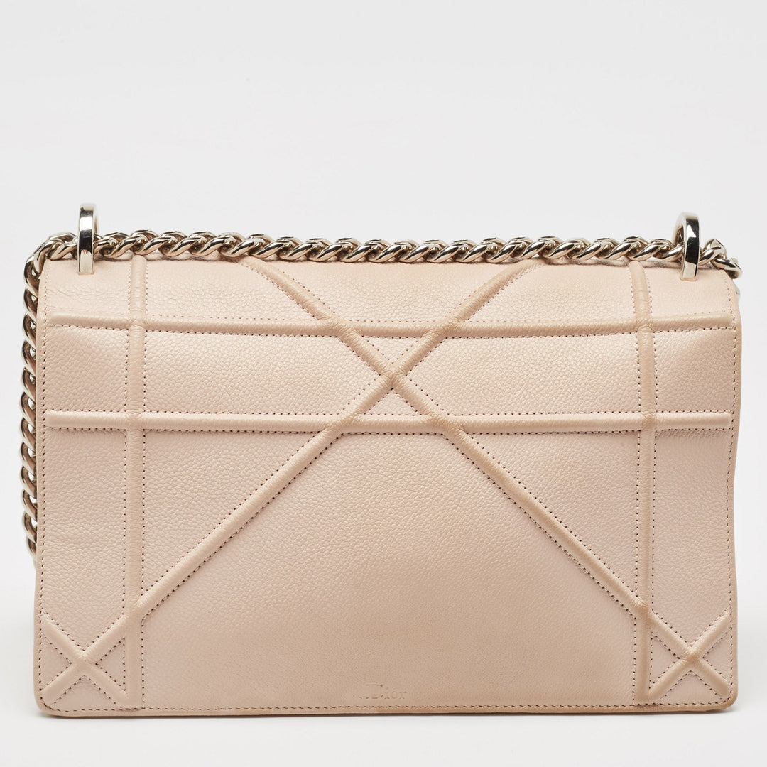 Top quality Dior Light Peach Leather Medium ama Flap Shoulder Bag