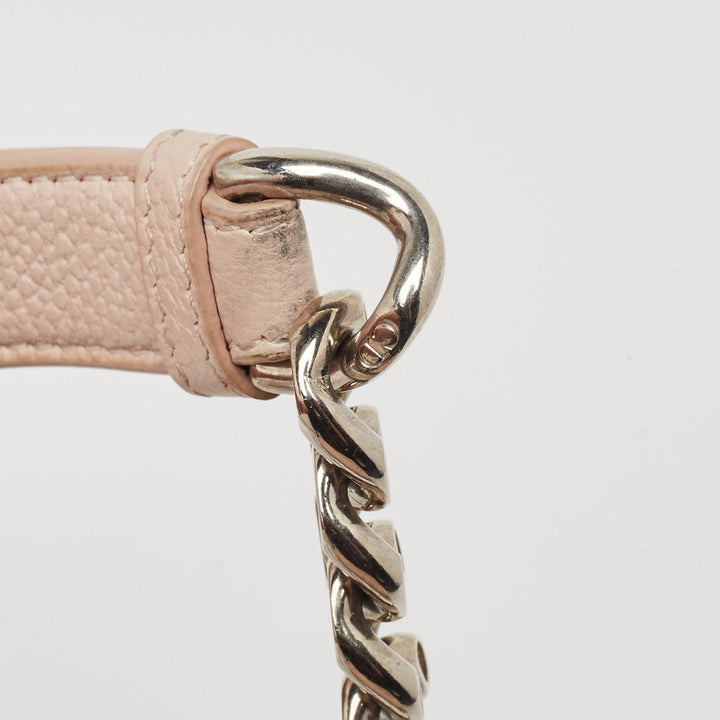 Top quality Dior Light Peach Leather Medium ama Flap Shoulder Bag