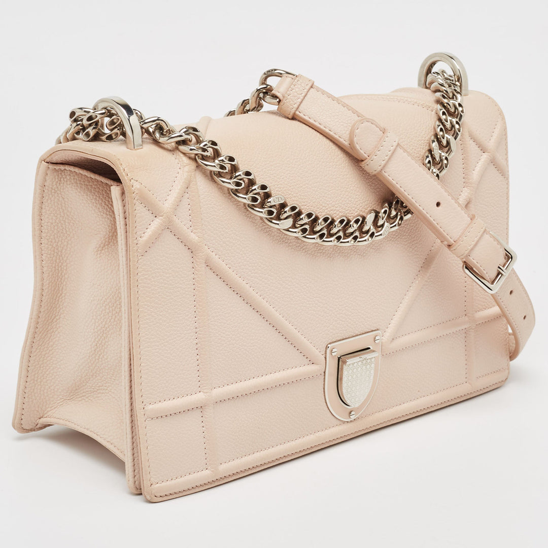 Top quality Dior Light Peach Leather Medium ama Flap Shoulder Bag