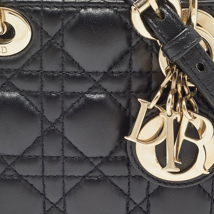 Top quality Dior Black Cannage Leather Micro Lady  Tote