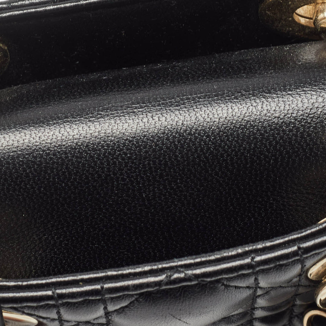 Top quality Dior Black Cannage Leather Micro Lady  Tote