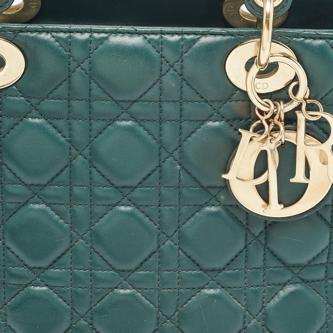 Top quality Dior Green Cannage Leather Medium Lady  Tote
