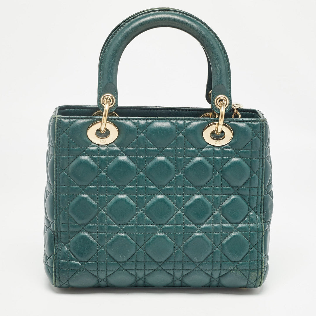 Top quality Dior Green Cannage Leather Medium Lady  Tote
