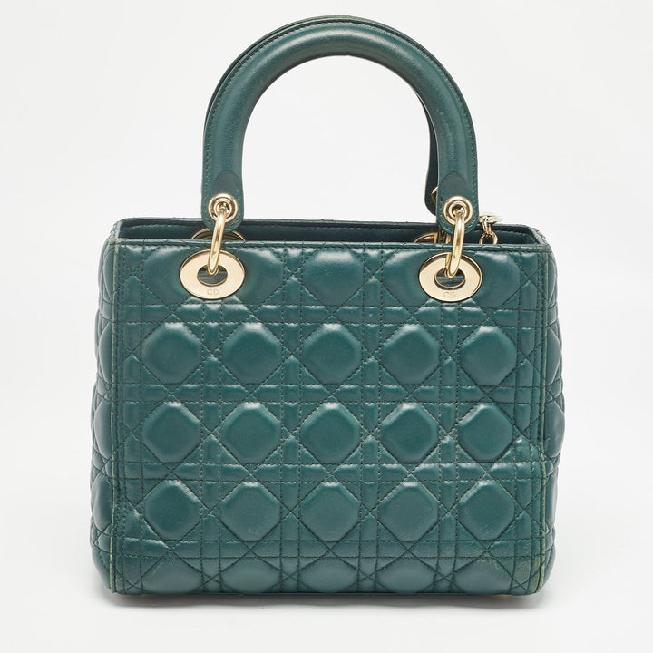 Top quality Dior Green Cannage Leather Medium Lady  Tote