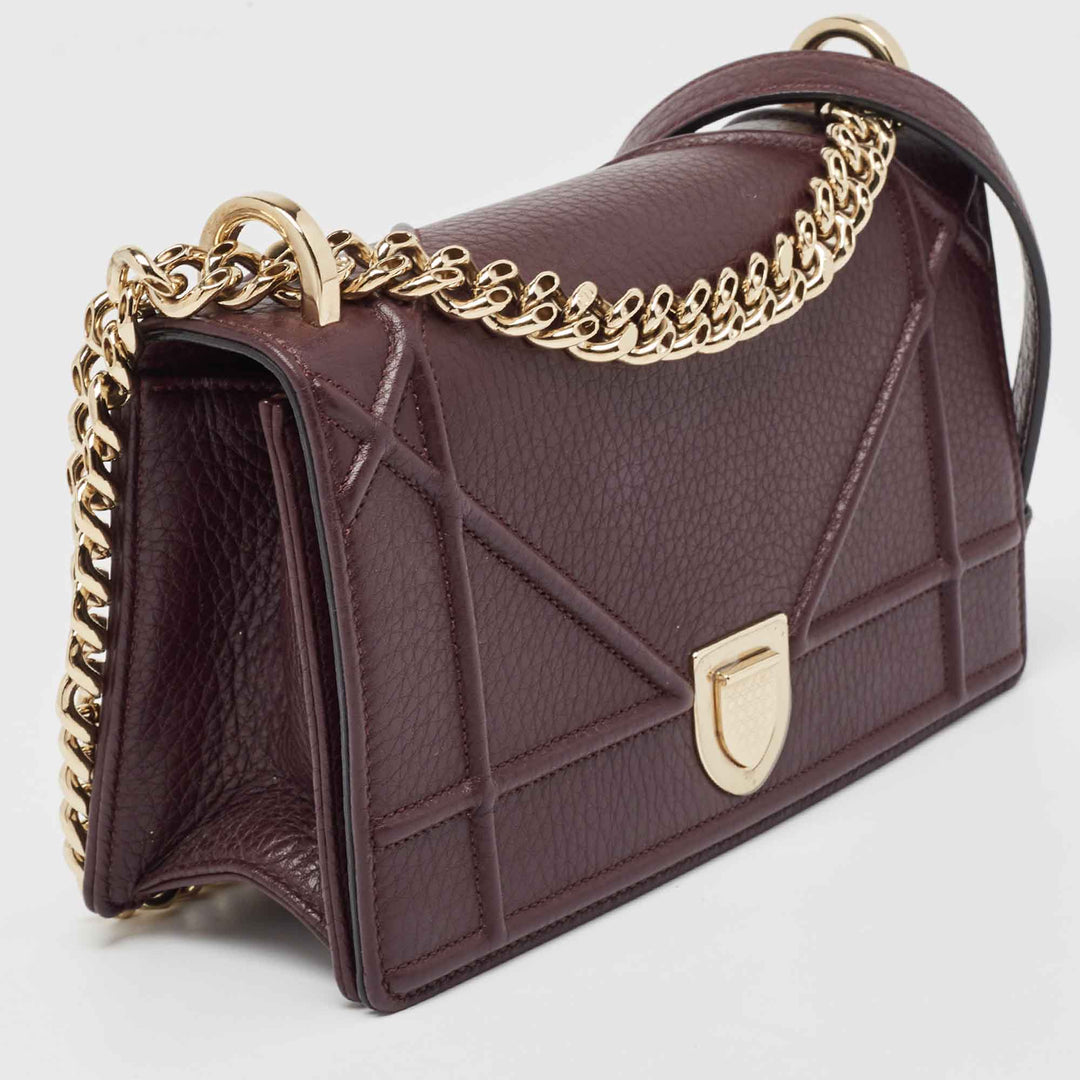 Top quality Dior Burgundy Leather Small ama Shoulder Bag