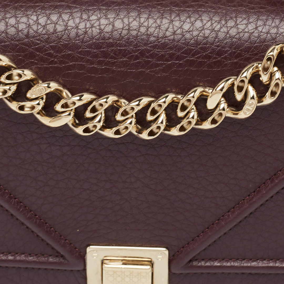 Top quality Dior Burgundy Leather Small ama Shoulder Bag