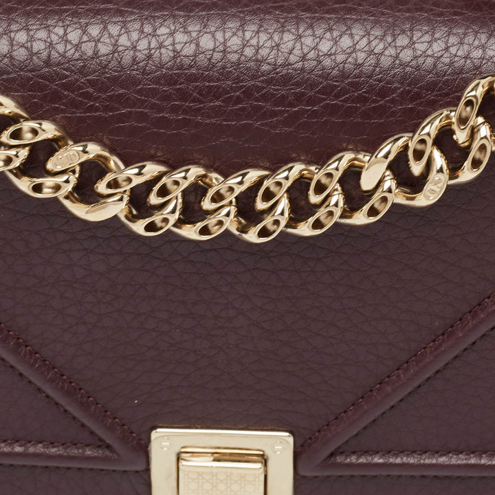Top quality Dior Burgundy Leather Small ama Shoulder Bag