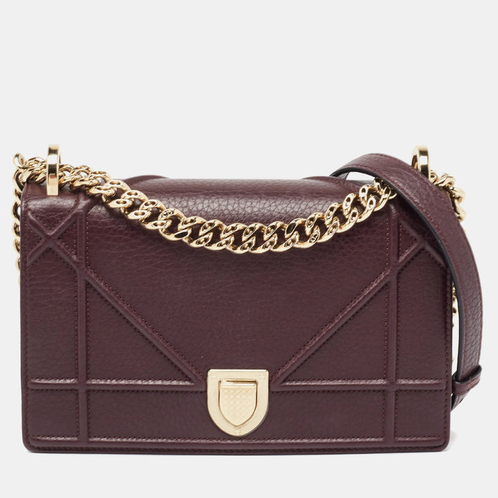 Top quality Dior Burgundy Leather Small ama Shoulder Bag