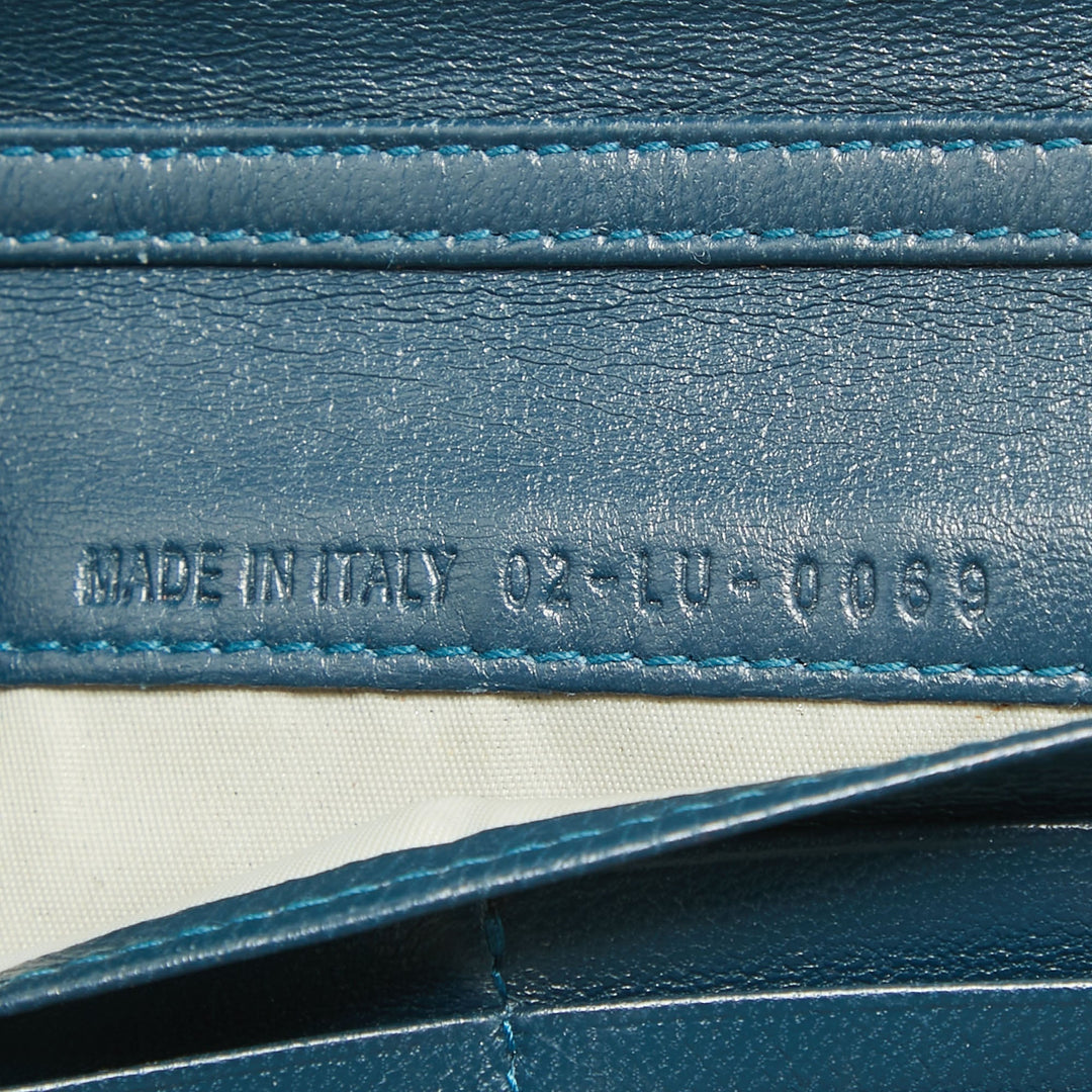 Top quality Dior Green Oblique Embossed Patent Leather Continental Flap Wallet